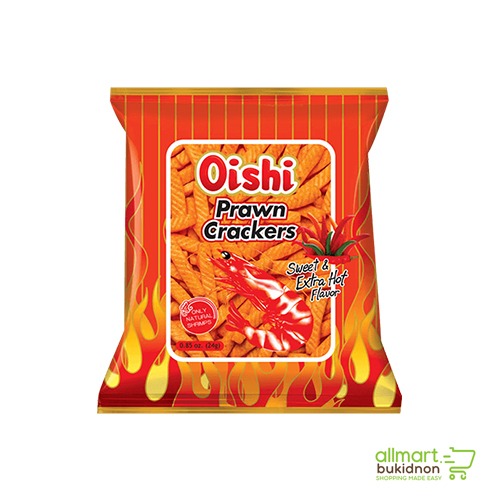 img-Oishi Prawn Crackers Sweet & Extra Hot Flavor 24g